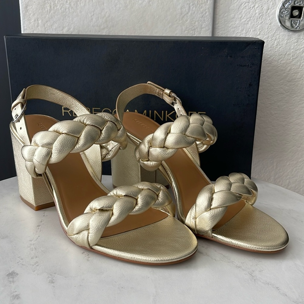 Rebecca Minkoff New Candance Gold Heels Size 10.5